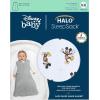 HALO Sleepsack, 100% Cotton Wearable Blanket, Swaddle Transition Sleeping Bag, TOG 0.5(Mickey Fun)