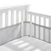 BreathableBaby Breathable Mesh Liner for Full-Size Cribs, Classic 3mm Mesh, Navy (Size 4FS Covers 3 or 4 Sides)(Gray)