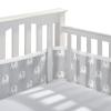 BreathableBaby Breathable Mesh Liner for Full-Size Cribs, Classic 3mm Mesh, Navy (Size 4FS Covers 3 or 4 Sides)(Peaceful Elephant Gray)