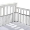 BreathableBaby Breathable Mesh Liner for Full-Size Cribs, Classic 3mm Mesh, White (Size 4FS Covers 3 or 4 Sides)(Gray Chevron)