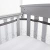 BreathableBaby Breathable Mesh Liner for Full-Size Cribs, Deluxe 4mm Mesh, White Ruffle (Size 4FS Covers 3 or 4 Sides)(Elephants)
