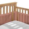 BreathableBaby Breathable Mesh Liner for Full-Size Cribs, Deluxe 4mm Mesh, White Ruffle (Size 4FS Covers 3 or 4 Sides)(Red Clay)