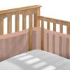 BreathableBaby Breathable Mesh Liner for Full-Size Cribs, Deluxe 4mm Mesh, White Ruffle (Size 4FS Covers 3 or 4 Sides)(Shell Pink)