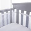 BreathableBaby Breathable Mesh Liner for Full-Size Cribs, Deluxe 4mm Mesh, White Ruffle (Size 4FS Covers 3 or 4 Sides)(White Stars)