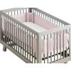 BreathableBaby Breathable Mesh Liner for Full-Size Cribs, Sheer Deluxe 5mm Mesh, Clouds (Size 4FS Covers 3 or 4 Sides)(Blush Ruffle)
