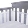 BreathableBaby Breathable Mesh Liner for Full-Size Cribs, Sheer Deluxe 5mm Mesh, Clouds (Size 4FS Covers 3 or 4 Sides)(White Clouds)