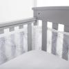 BreathableBaby Breathable Mesh Liner for Full-Size Cribs, Sheer Deluxe 5mm Mesh, Clouds (Size 4FS Covers 3 or 4 Sides)(White Links)