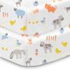 BreathableBaby Cotton Percale Fitted Sheet, for 52″ x 28″/132 x 71 cm Crib & Toddler Bed Mattress, Safari (2-Pack)(Farm)