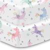 BreathableBaby Cotton Percale Fitted Sheet, for 52″ x 28″/132 x 71 cm Crib & Toddler Bed Mattress, Safari (2-Pack)(Prance)