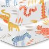 BreathableBaby Cotton Percale Fitted Sheet, for 52″ x 28″/132 x 71 cm Crib & Toddler Bed Mattress, Safari (2-Pack)(Safari)