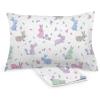 BreathableBaby Cotton Percale Pillowcase, for 13″ x 18″/33 x 46 cm Toddler Pillow, Roar (2-Pack)(Bunnies)
