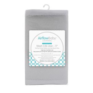 AirflowBaby Breathable Mesh Liner for Full-Size Cribs (Gray, 11′)