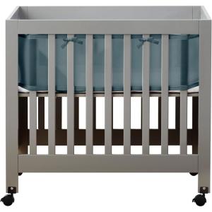 Breathable™ Mesh Liner for Mini Cribs, Deluxe 4mm Mesh, Shell Pink (Size 4M Covers 4 Sides, Mini Cribs Only)(Blue Haze)
