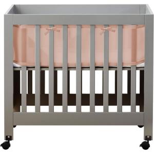 Breathable™ Mesh Liner for Mini Cribs, Deluxe 4mm Mesh, Shell Pink (Size 4M Covers 4 Sides, Mini Cribs Only)(Shell Pink)
