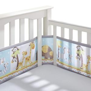 BreathableBaby Breathable Mesh Liner for Full-Size Cribs, Classic 3mm Mesh, Navy (Size 4FS Covers 3 or 4 Sides)(Best Friends)