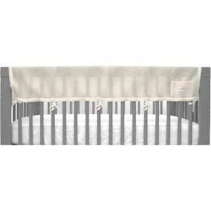 BreathableBaby Breathable Mesh RailGuard Teething Cover — 51” Long Panel (1) — Fits Most Full-Size and Does Not Fit Mini Cribs — Use with Coordinating Short Panels – Gray(Ecru)