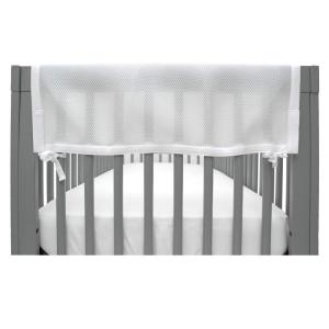 BreathableBaby Breathable Mesh RailGuard Teething Cover — White — 51” Long Panel (1) — Fits Most Full-Size and Does Not Fit Mini Cribs — Use with Coordinating Short Panels for Extra Coverage(Short Side)