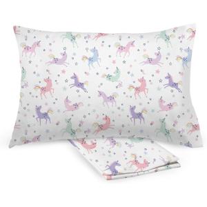 BreathableBaby Cotton Percale Pillowcase, for 13″ x 18″/33 x 46 cm Toddler Pillow, Roar (2-Pack)(Prance)