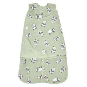 HALO Micro-Fleece Sleepsack Swaddle, 3-Way Adjustable Swaddle Blanket for Newborn and Infants, TOG 3.0 for Cold Climates, Hip Healthy, Baby Blue, Newborn, 0-3 Months(Cozy Pandas)