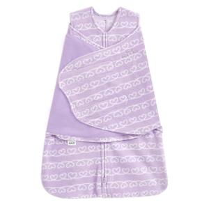 HALO Micro-Fleece Sleepsack Swaddle, 3-Way Adjustable Swaddle Blanket for Newborn and Infants, TOG 3.0 for Cold Climates, Hip Healthy, Baby Blue, Newborn, 0-3 Months(Heartline)