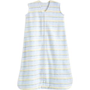HALO Micro-Fleece Wearable Blanket, Swaddle Transition Sleeping Bag, TOG 1.0(Multi Stripe Blue)