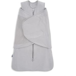 HALO SleepSack SuperSoft Swaddle, Cozy Bamboo Viscose, 3-Way Adjustable Swaddle, 2 Way Zipper, 2 TOG(Storm Grey)