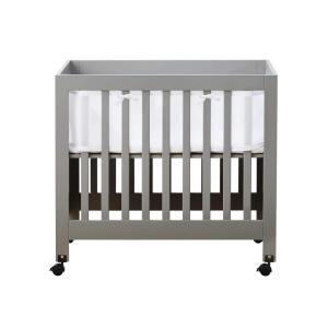 Halo Mini Crib Breathable Mesh Liner for Mini Crib, Classic 3mm Mesh, White, Size 4M Covers 4 Sides FITS MINI Cribs with 38×24” Mattress ONLY
