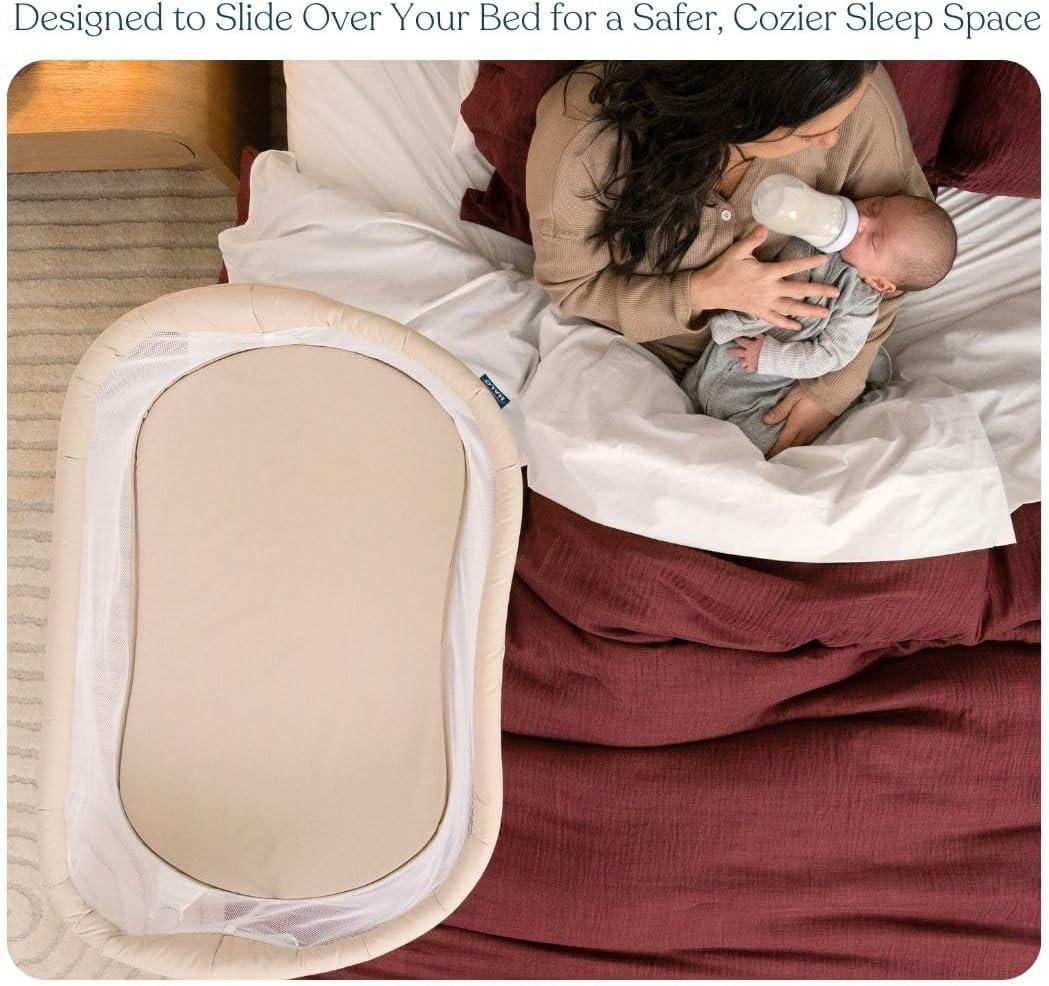 imageHALO BassiNest Lite Breathable Baby Bassinet Slides Over Bed with Mesh Walls for Airflow amp Visibility Lowering Wall for Easy Access Portable amp Lightweight Fits Most Beds