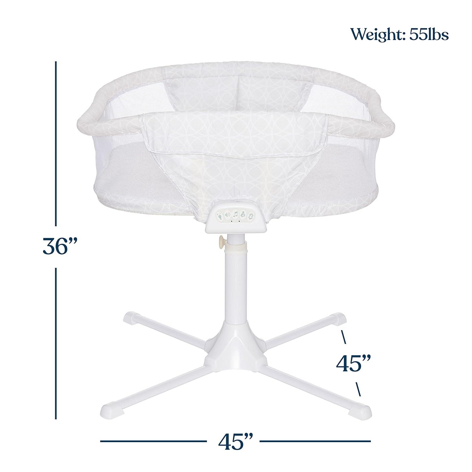 imageHALO BassiNest Twin Sleeper Bedside Double Bassinet Adjustable Soothing Center with Vibration Soothing Sounds and Lullabies Premiere Series Sand Circle