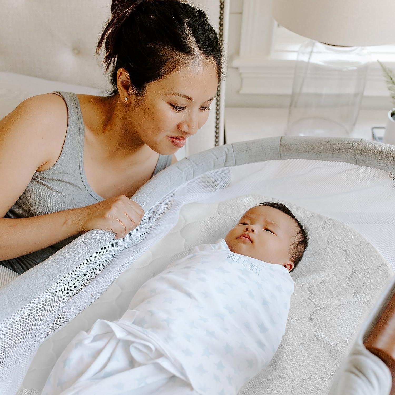 imageHALO DreamWeave Breathable Mesh BassiNest Pad 100 Washable Cover and Core Hypoallergenic NonToxic Materials