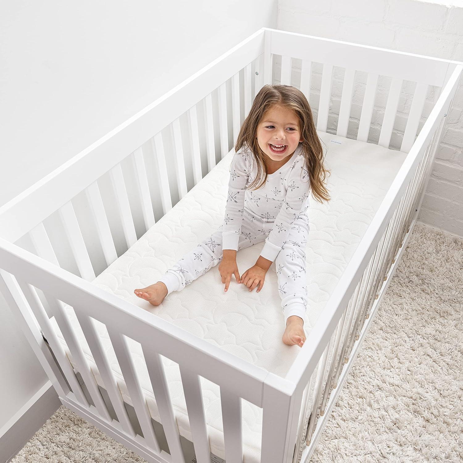 imageHALO DreamWeave Crib amp Toddler Mattress  100 Breathable Mattress and Core Dual Sided 2Stage Design Machine Washable Cover Hypoallergenic Open Strand Polymer Core Greenguard CertDreamweave Mattress