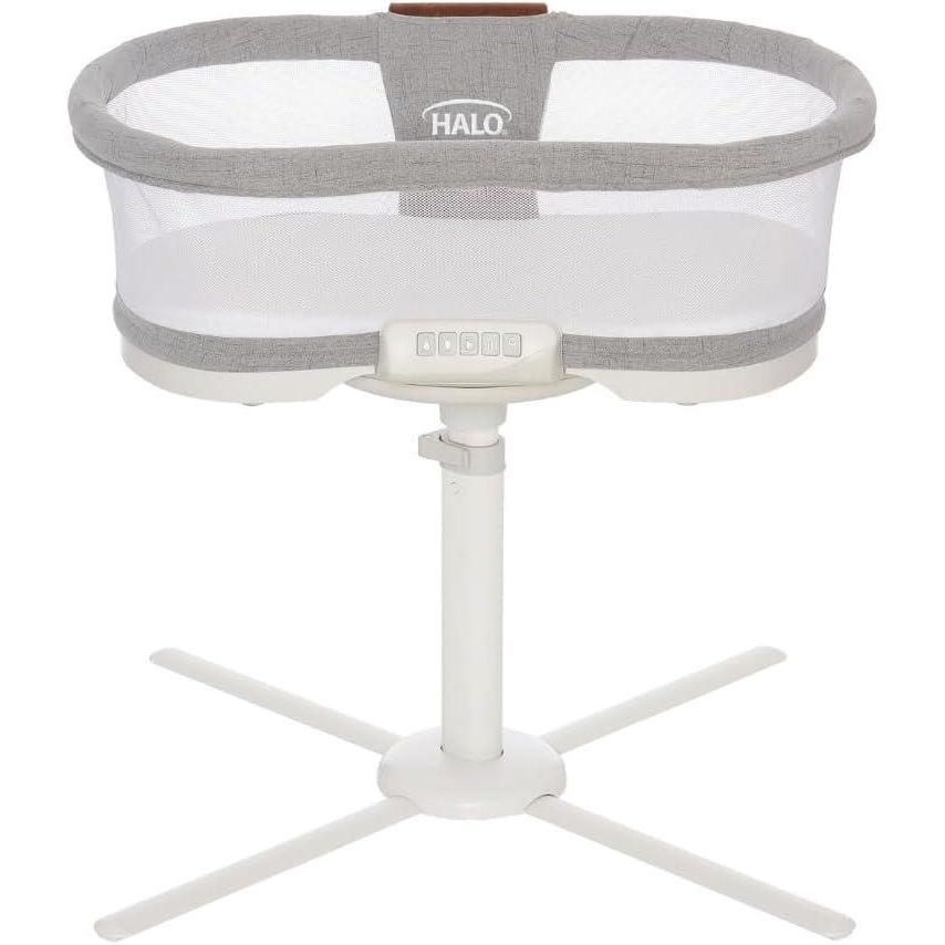 imageHALO BassiNest Connected Swivel Sleeper 30  Smart Bassinet with AutoSoothe 360 Swivel Cry Detection Rocking Vibration amp Soothing Sounds Easy Lowering Wall for Postpartum RecoveryLuxe Series