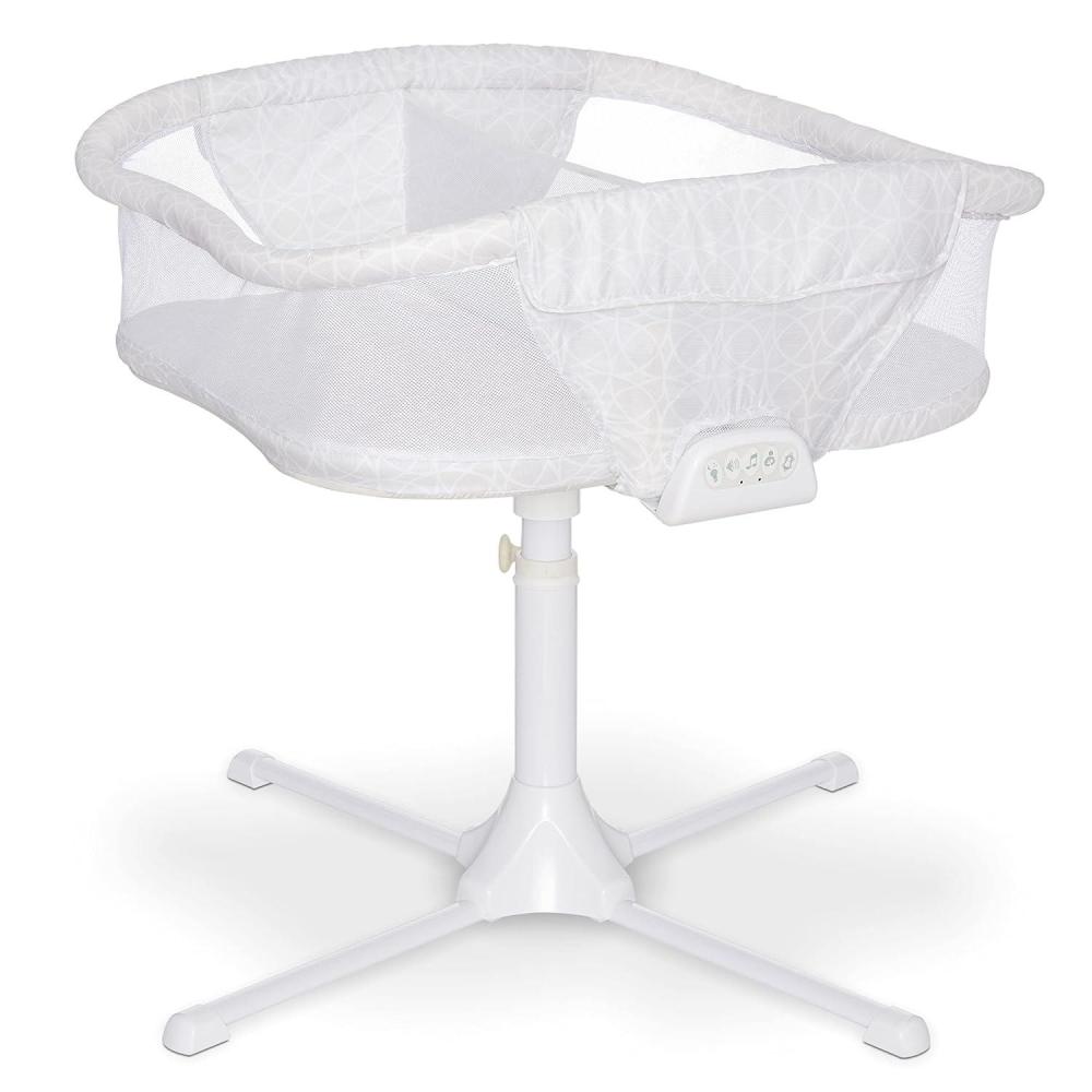 imageHALO BassiNest Twin Sleeper Bedside Double Bassinet Adjustable Soothing Center with Vibration Soothing Sounds and Lullabies Premiere Series Sand Circle