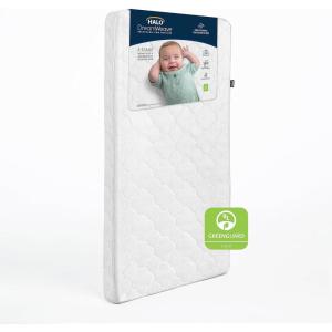 HALO DreamWeave Crib & Toddler Mattress – 100% Breathable Mattress and Core, Dual Sided 2-Stage Design, Machine Washable Cover, Hypoallergenic, Open Strand Polymer Core, Greenguard Cert.(Dreamweave Mattress)