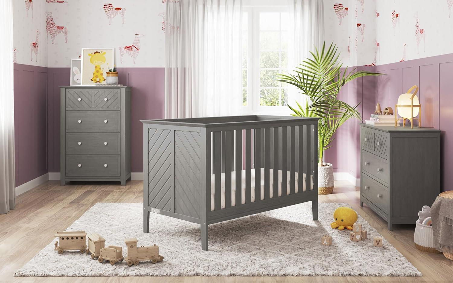 imageChild Craft Atwood 3in1 Euro Convertible Baby Crib Wooden Nursery Furniture Converts to Daybed and Toddler Bed 3 Mattress Height Adjustments NonToxic Baby Safe Finish Lunar Gray 3in1 Baby Safe Finish NonToxic Adjustable