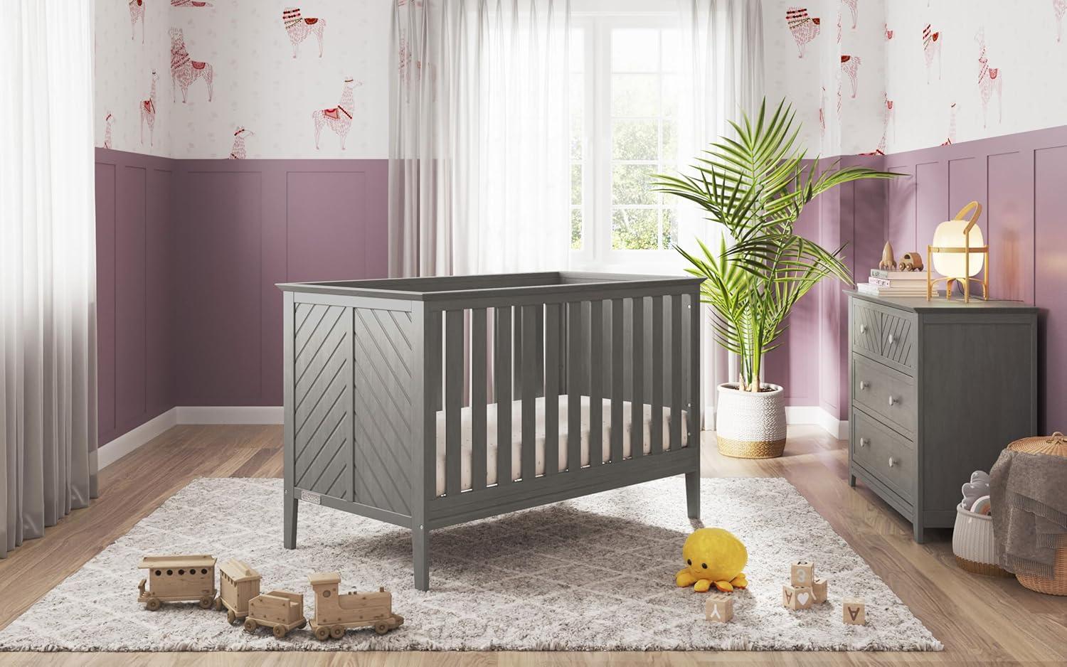 imageChild Craft Atwood 3in1 Euro Convertible Baby Crib Wooden Nursery Furniture Converts to Daybed and Toddler Bed 3 Mattress Height Adjustments NonToxic Baby Safe Finish Lunar Gray 3in1 Baby Safe Finish NonToxic Adjustable