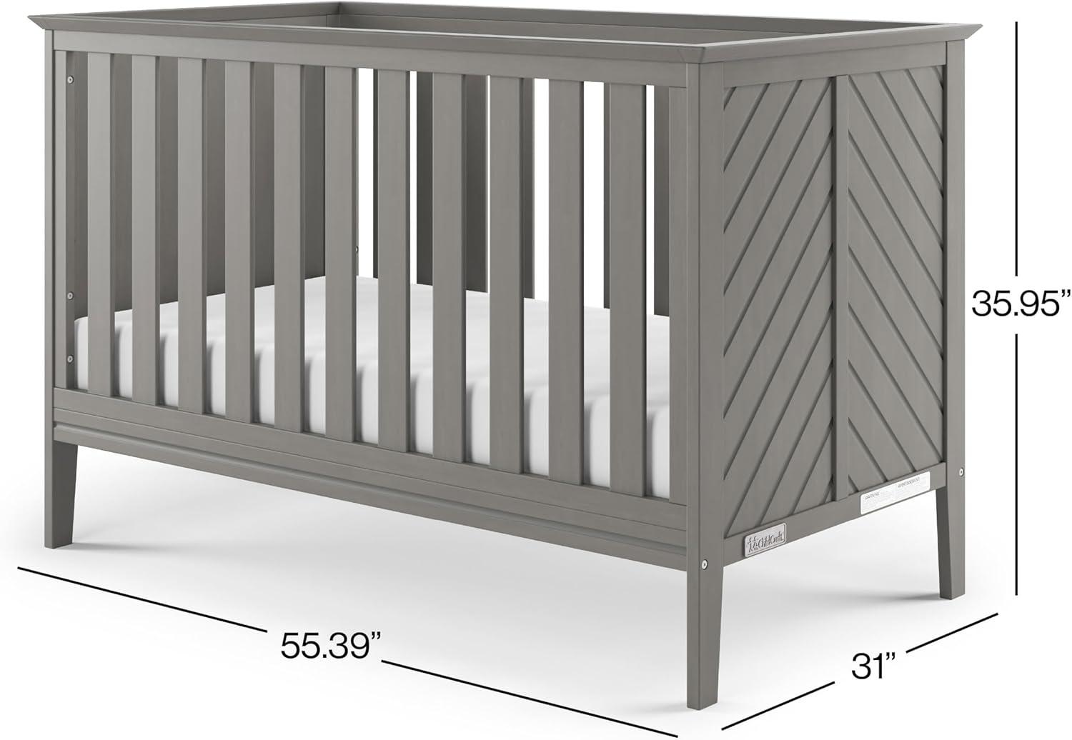 imageChild Craft Atwood 3in1 Euro Convertible Baby Crib Wooden Nursery Furniture Converts to Daybed and Toddler Bed 3 Mattress Height Adjustments NonToxic Baby Safe Finish Lunar Gray 3in1 Baby Safe Finish NonToxic Adjustable