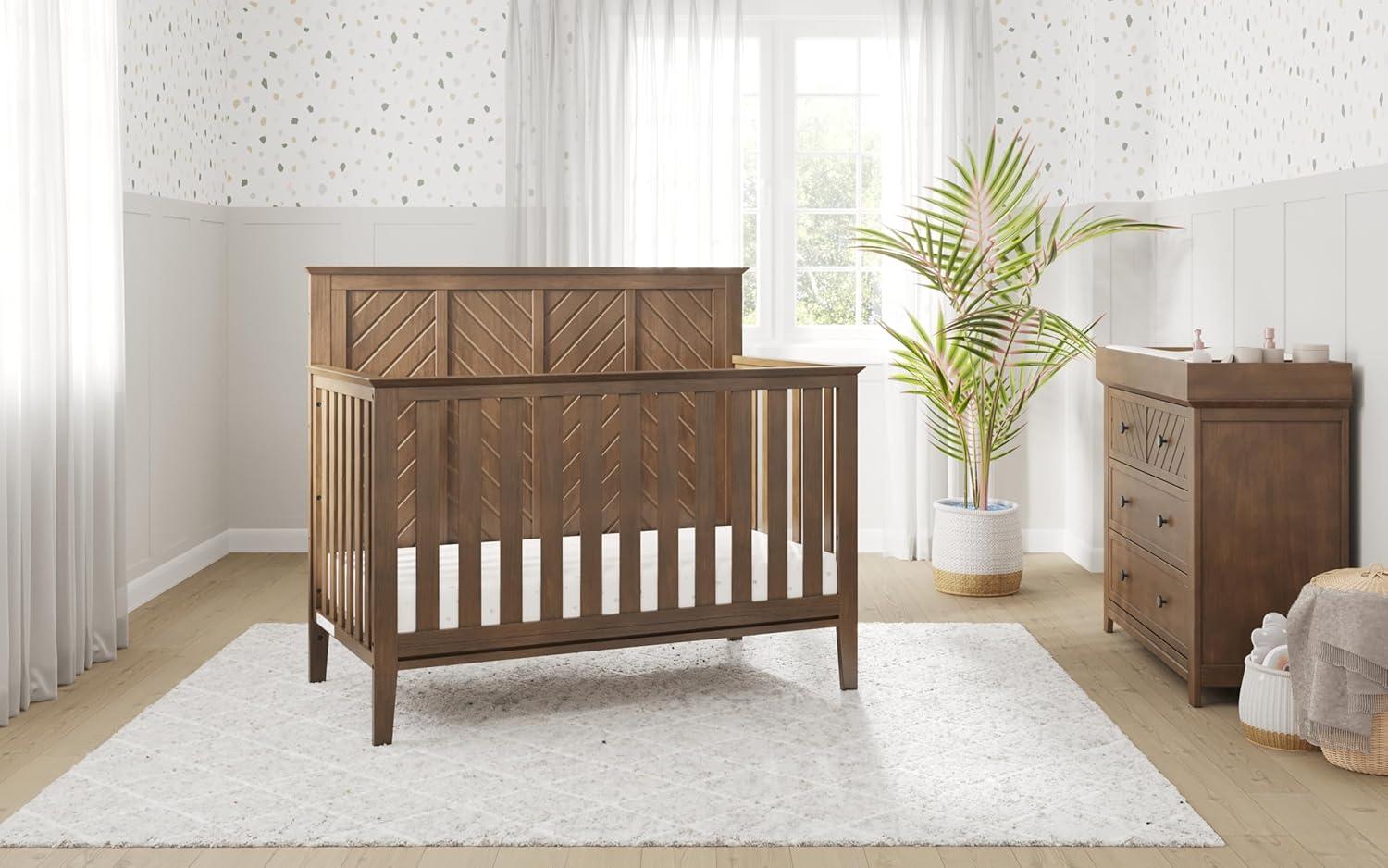 imageChild Craft Atwood 4in1 Convertible Baby Crib Wooden Nursery Furniture Converts to Daybed Toddler Bed and FullSize Bed 3 Mattress Height Adjustments NonToxic Baby Safe Finish Lunar Gray 4in1 Crib Baby Safe Finish NonToxic AdjustableCocoa Bean Brown