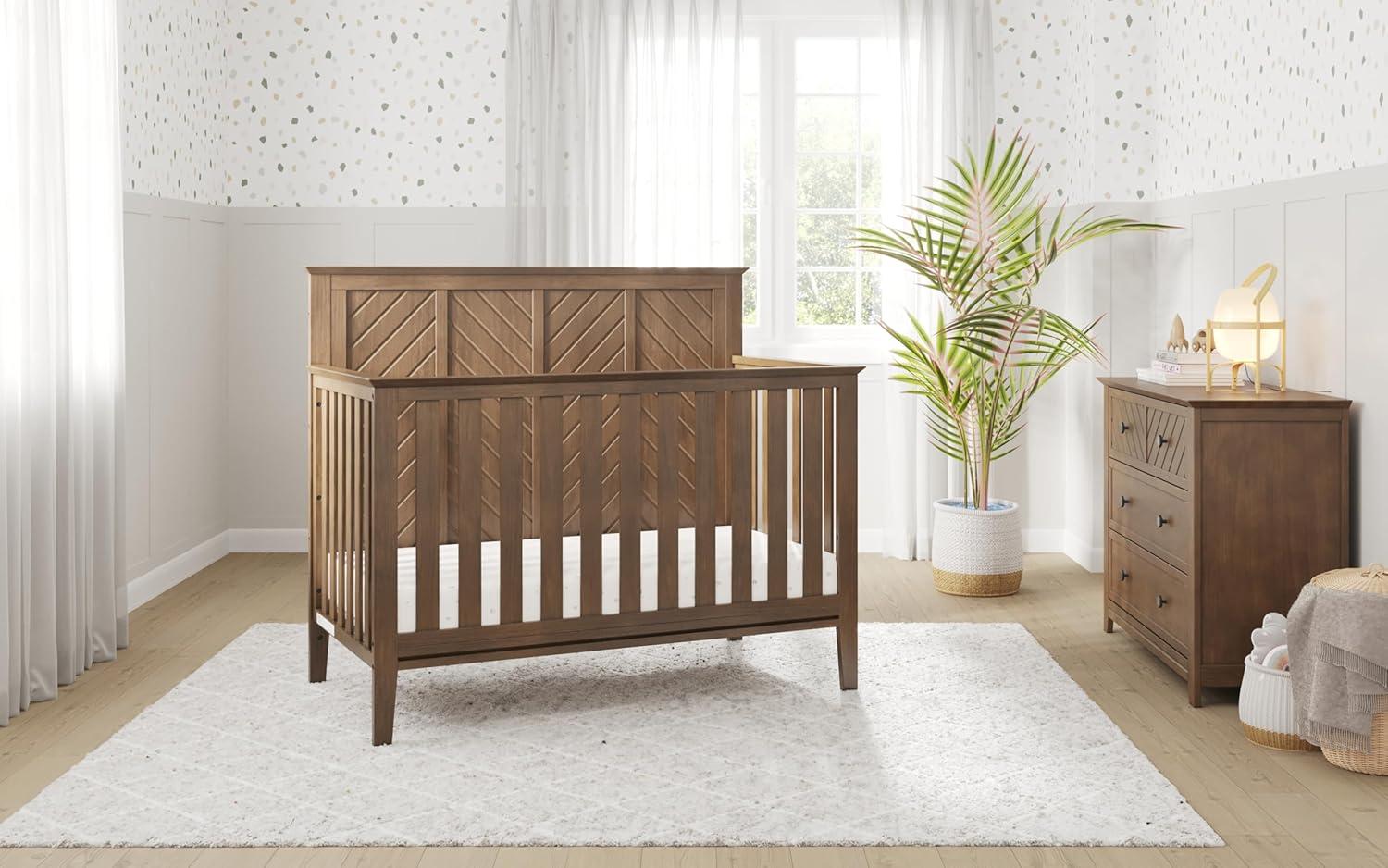 imageChild Craft Atwood 4in1 Convertible Baby Crib Wooden Nursery Furniture Converts to Daybed Toddler Bed and FullSize Bed 3 Mattress Height Adjustments NonToxic Baby Safe Finish Lunar Gray 4in1 Crib Baby Safe Finish NonToxic AdjustableCocoa Bean Brown