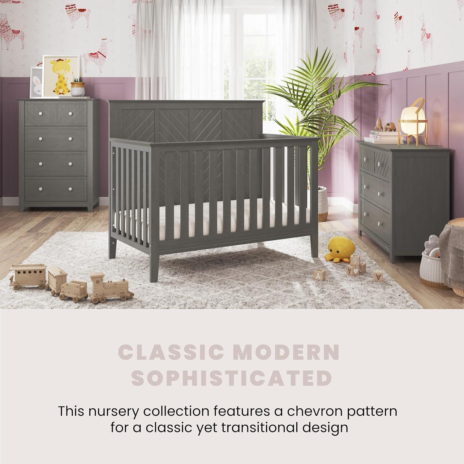 imageChild Craft Atwood 4in1 Convertible Baby Crib Wooden Nursery Furniture Converts to Daybed Toddler Bed and FullSize Bed 3 Mattress Height Adjustments NonToxic Baby Safe Finish Lunar Gray 4in1 Crib Baby Safe Finish NonToxic AdjustableLunar Gray