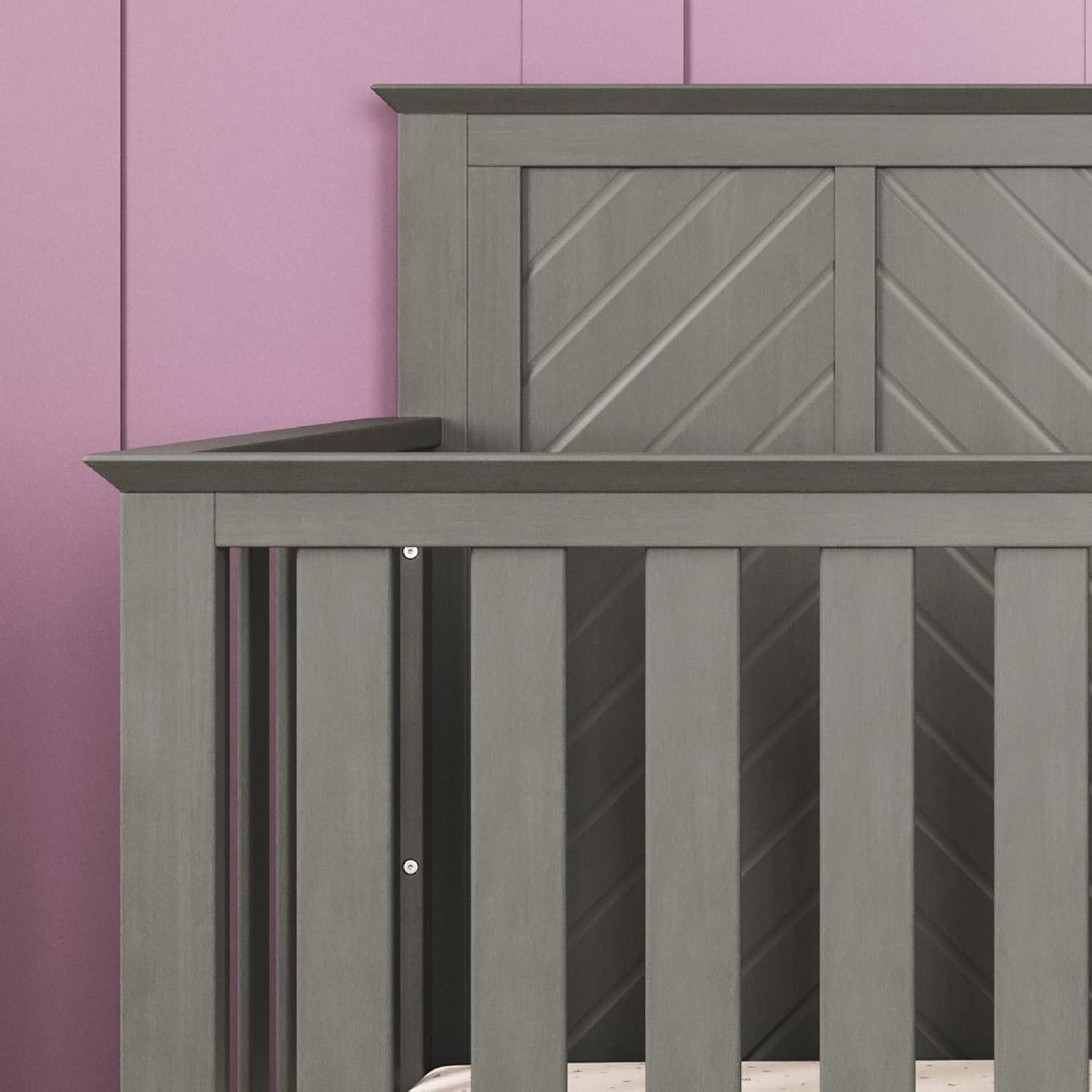 imageChild Craft Atwood 4in1 Convertible Baby Crib Wooden Nursery Furniture Converts to Daybed Toddler Bed and FullSize Bed 3 Mattress Height Adjustments NonToxic Baby Safe Finish Lunar Gray 4in1 Crib Baby Safe Finish NonToxic AdjustableLunar Gray