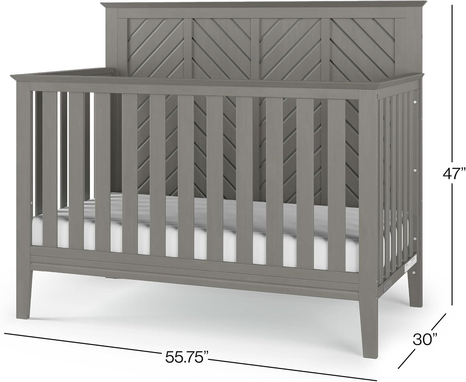 imageChild Craft Atwood 4in1 Convertible Baby Crib Wooden Nursery Furniture Converts to Daybed Toddler Bed and FullSize Bed 3 Mattress Height Adjustments NonToxic Baby Safe Finish Lunar Gray 4in1 Crib Baby Safe Finish NonToxic AdjustableLunar Gray