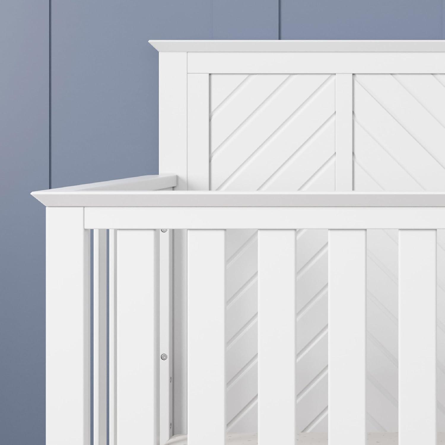 imageChild Craft Atwood 4in1 Convertible Baby Crib Wooden Nursery Furniture Converts to Daybed Toddler Bed and FullSize Bed 3 Mattress Height Adjustments NonToxic Baby Safe Finish Lunar Gray 4in1 Crib Baby Safe Finish NonToxic AdjustableMatte White