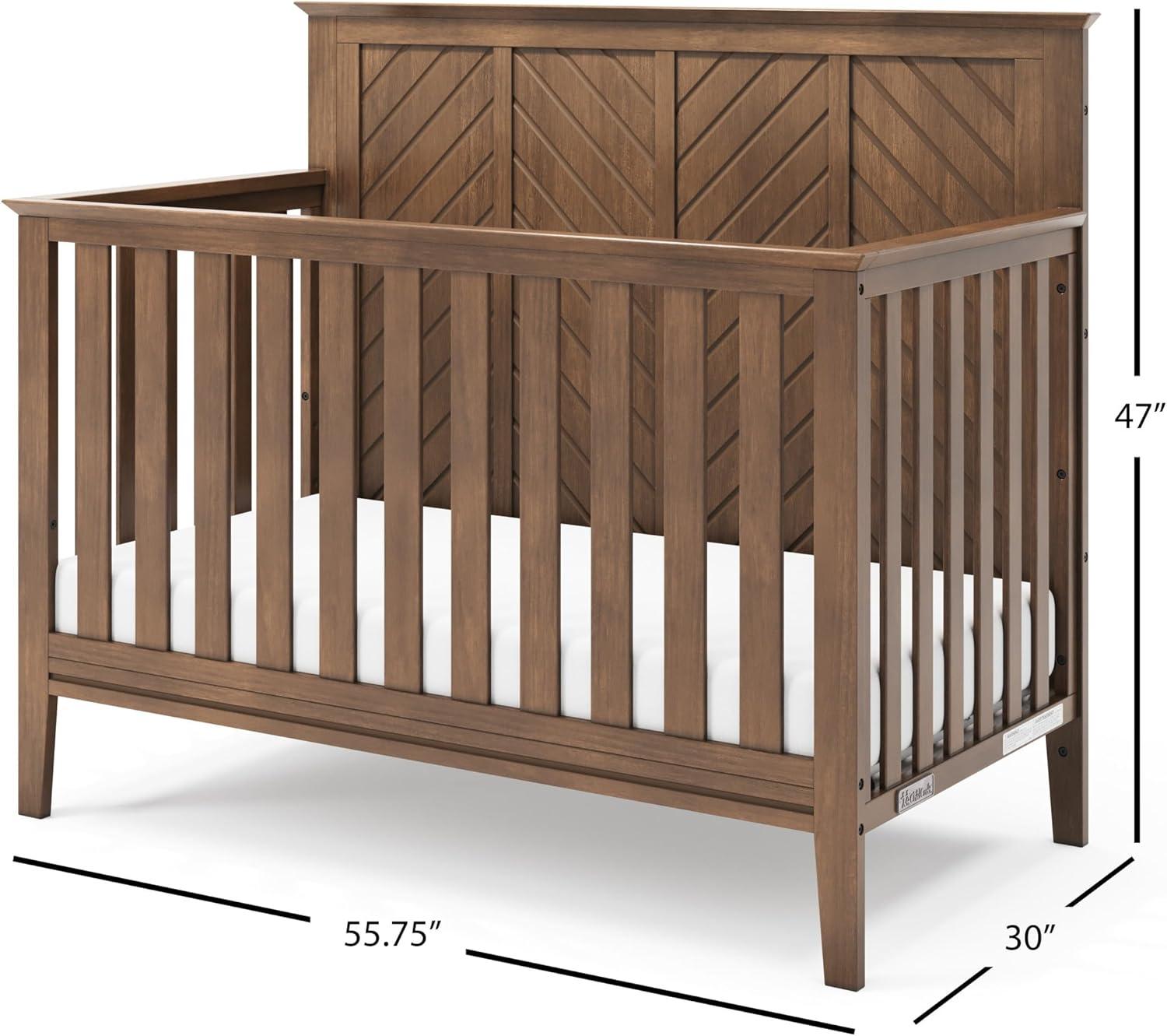 imageChild Craft Atwood 4in1 Convertible Baby Crib Wooden Nursery Furniture Converts to Daybed Toddler Bed and FullSize Bed 3 Mattress Height Adjustments NonToxic Baby Safe Finish Lunar Gray 4in1 Crib Baby Safe Finish NonToxic AdjustableCocoa Bean Brown