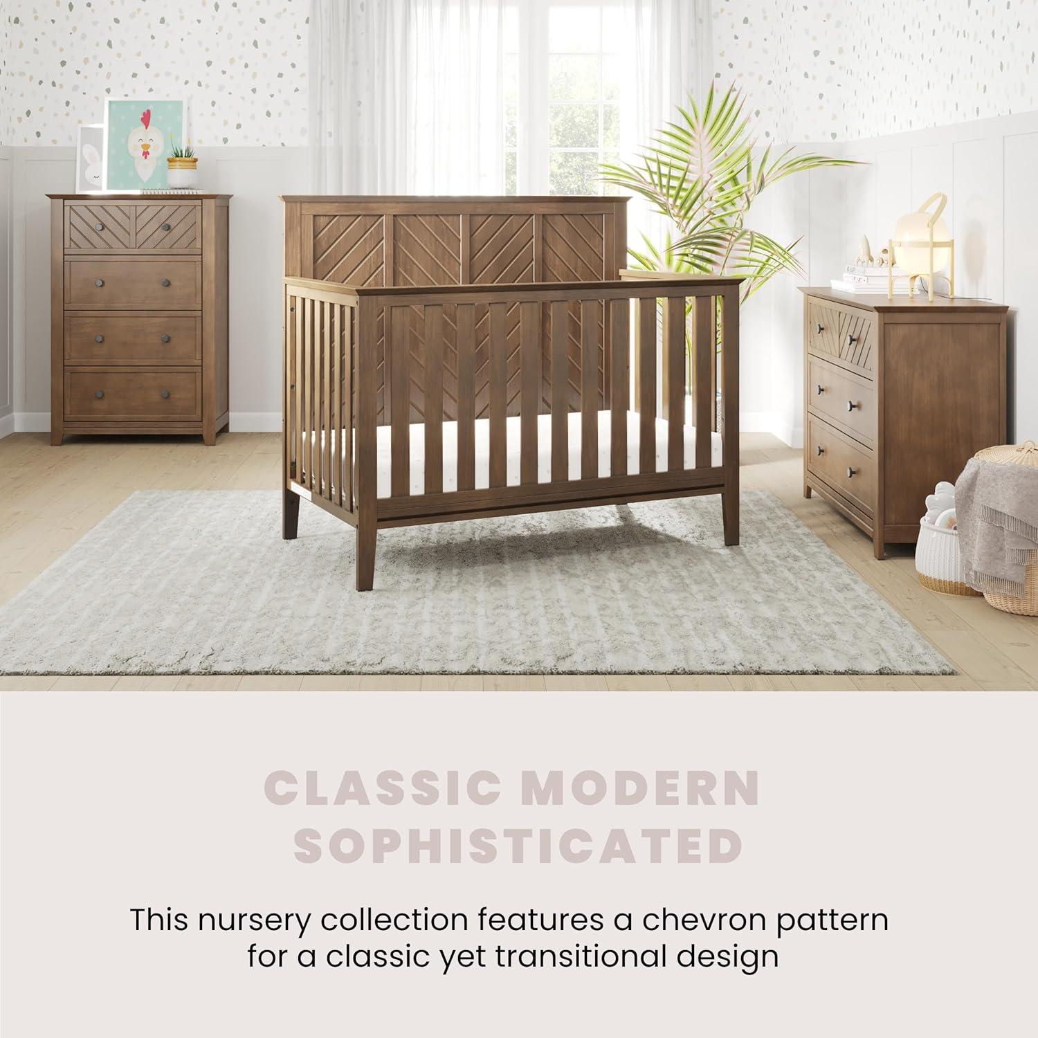 imageChild Craft Atwood 4in1 Convertible Baby Crib Wooden Nursery Furniture Converts to Daybed Toddler Bed and FullSize Bed 3 Mattress Height Adjustments NonToxic Baby Safe Finish Lunar Gray 4in1 Crib Baby Safe Finish NonToxic AdjustableCocoa Bean Brown