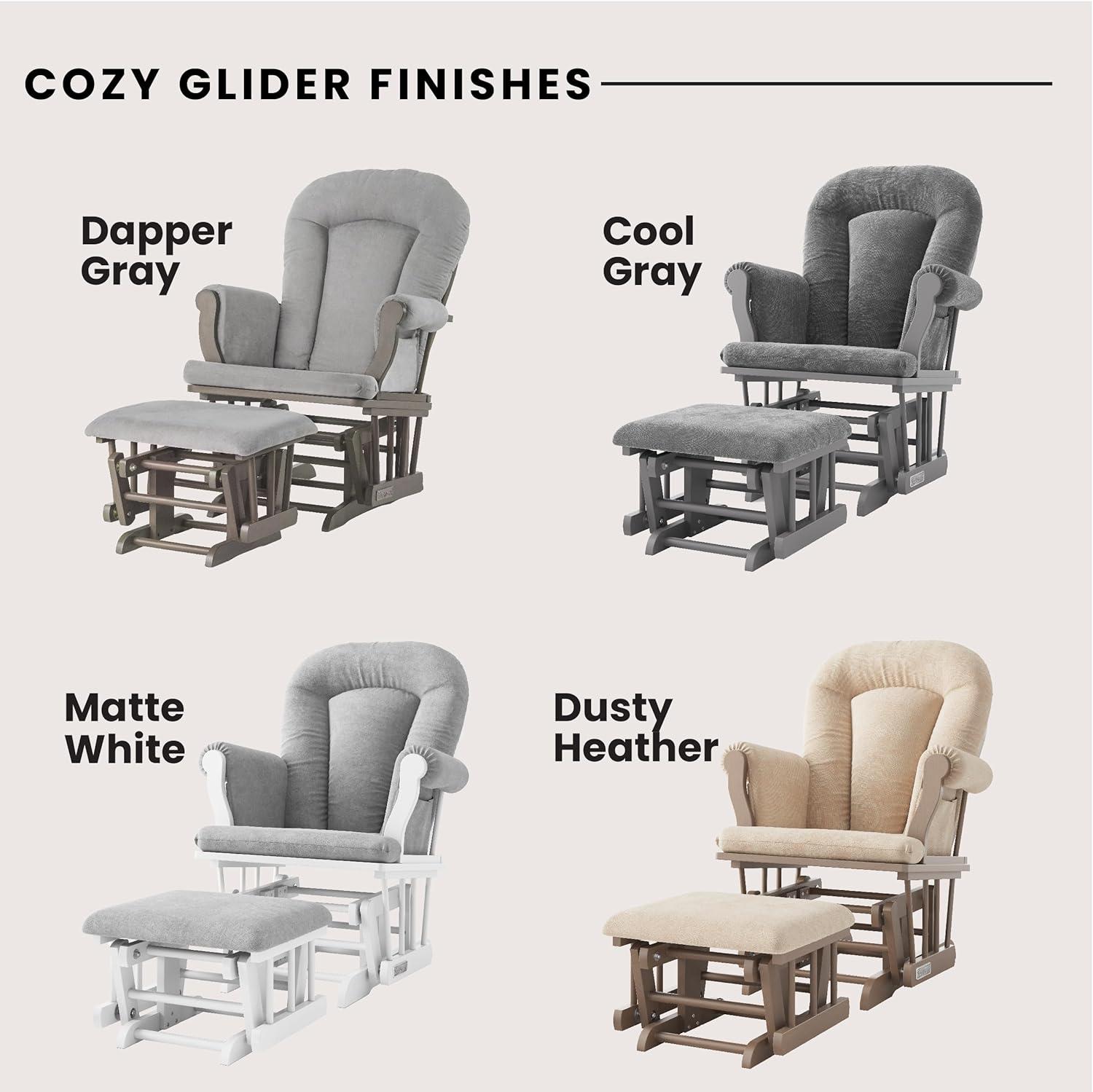 Child Craft Cozy Glider Rocker and Ottoman Set, Padded Cushion with ...