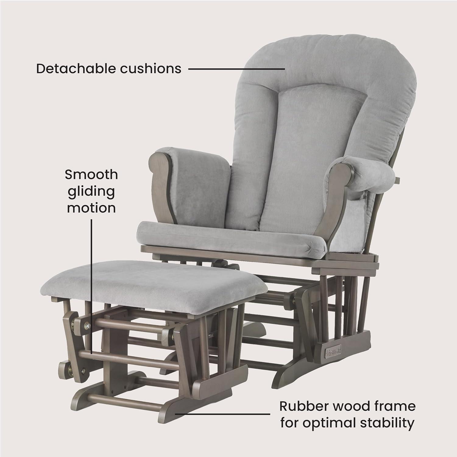 Child Craft Cozy Glider Rocker and Ottoman Set, Padded Cushion with ...