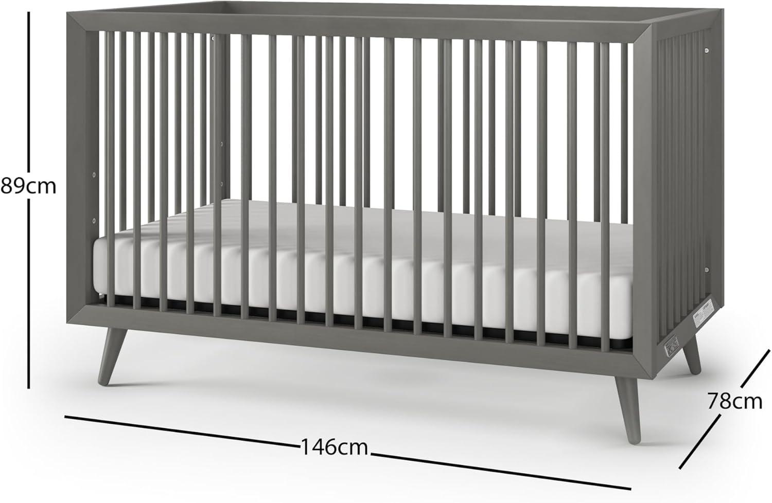 imageChild Craft Cranbrook 4in1 Convertible Crib Baby Crib Converts to Day Bed Toddler Bed and Full Size Bed 3 Adjustable Mattress Positions NonToxic Baby Safe Finish Lunar Gray