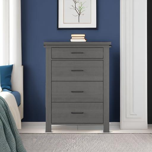 imageChild Craft Denman 4 Drawer Chest for Nursery or Bedroom Plenty of Storage AntiTip Kit Included to Prevent Tipping NonToxic Baby Safe Finish Midnight GrayMidnight Gray