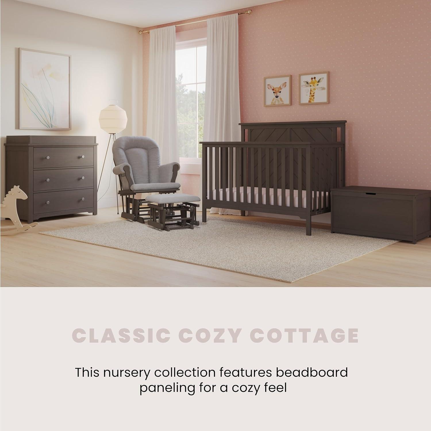 imageChild Craft Hampton Flat Top 4in1 Convertible Crib Baby Crib Converts to Day Bed Toddler Bed and Full Size Bed 3 Adjustable Mattress Positions NonToxic Baby Safe Finish Dapper Gray